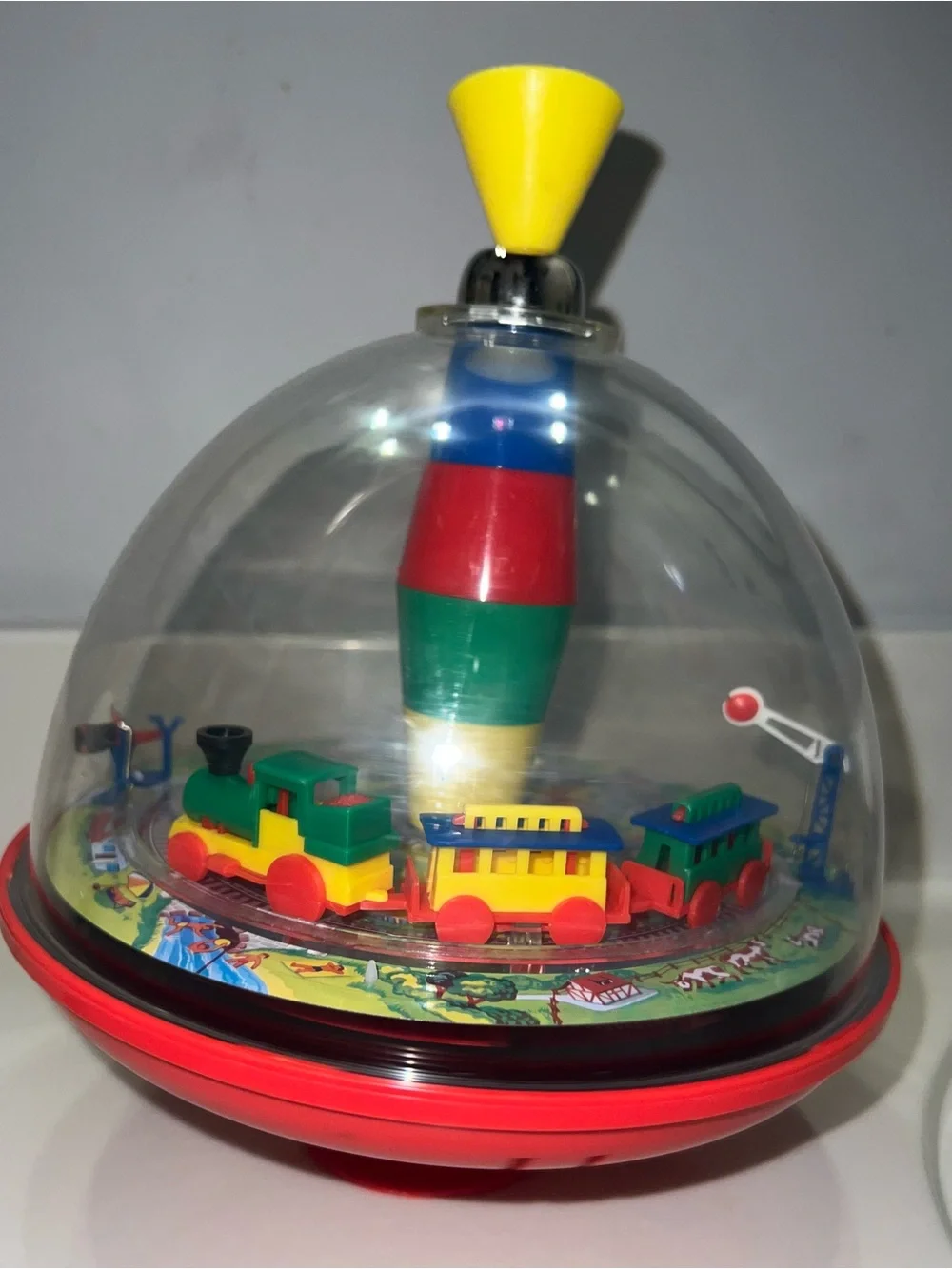 Schylling Toy Train By SIMM, With Panorama Spinning Top Railroad Train w/ Sound